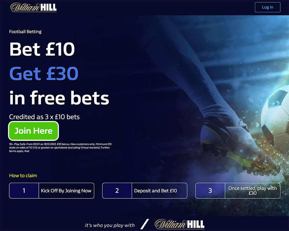 William Hill bonus 30EUR